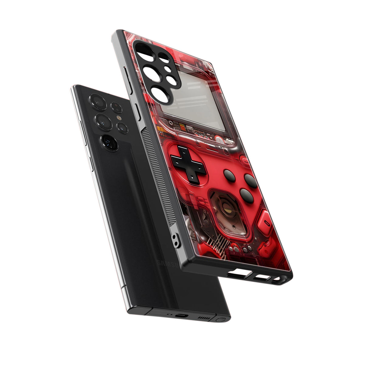 gameboy classic red back phone cover | glass case for samsung galaxy s24 ultra
