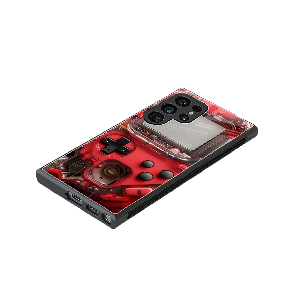 gameboy classic red back phone cover | glass case for samsung galaxy s24 ultra