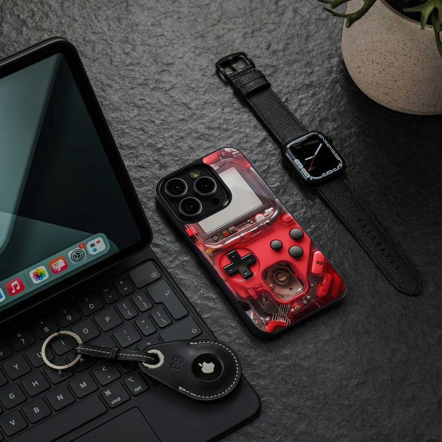 gameboy classic red back phone cover | glass case for iphone 13 pro max