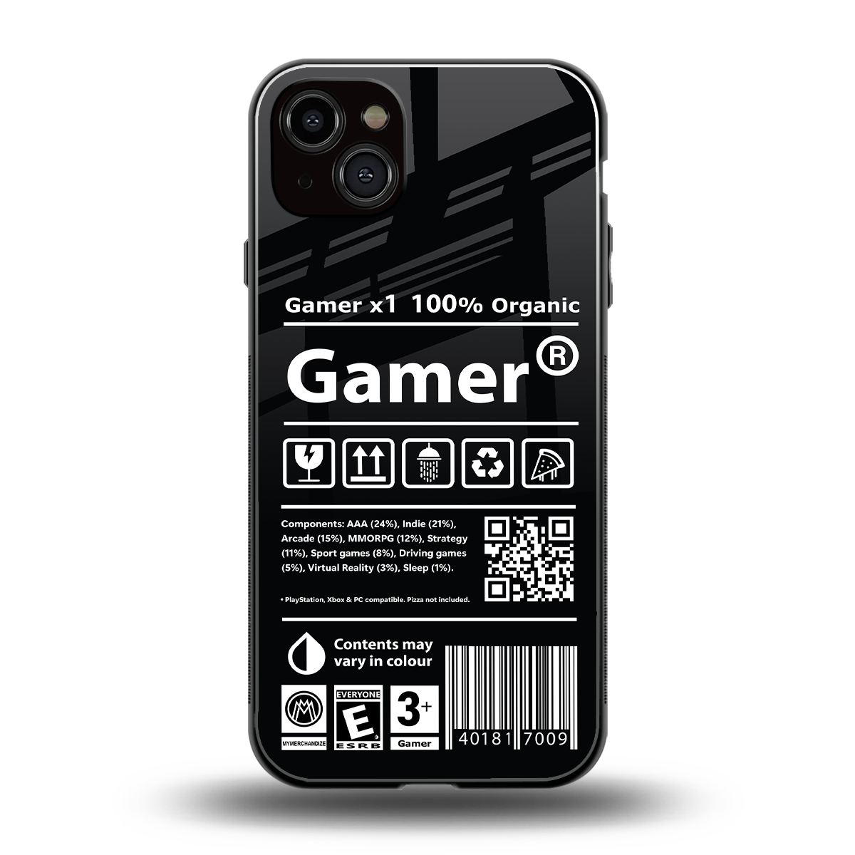 gamer back phone cover | glass case for iphone 15 plus