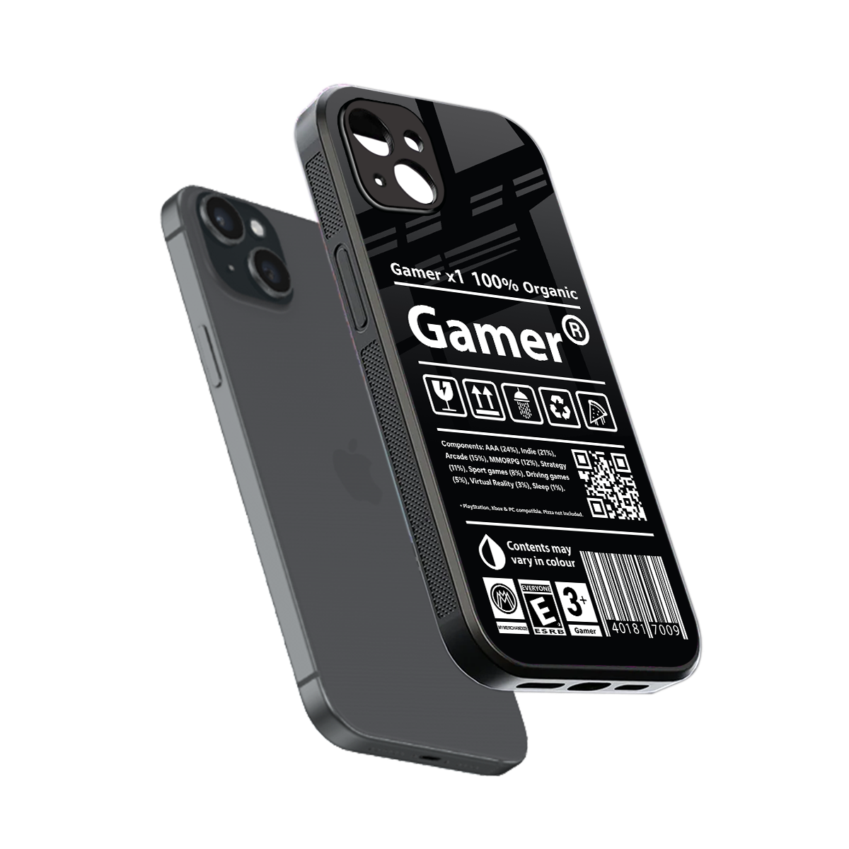 gamer back phone cover | glass case for iphone 15 plus