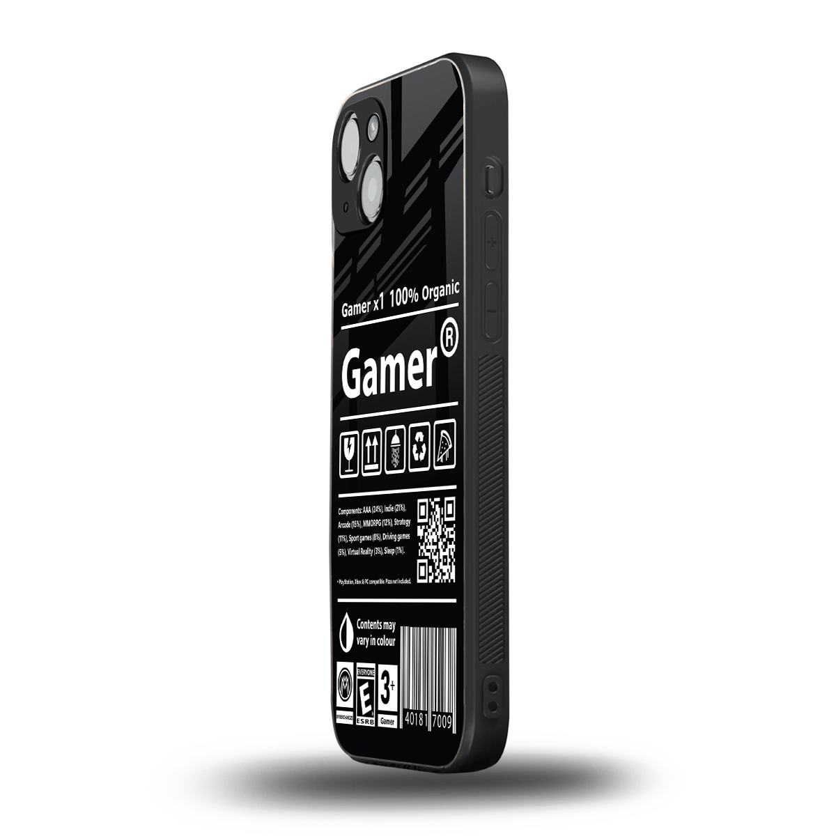 gamer back phone cover | glass case for iphone 15 plus