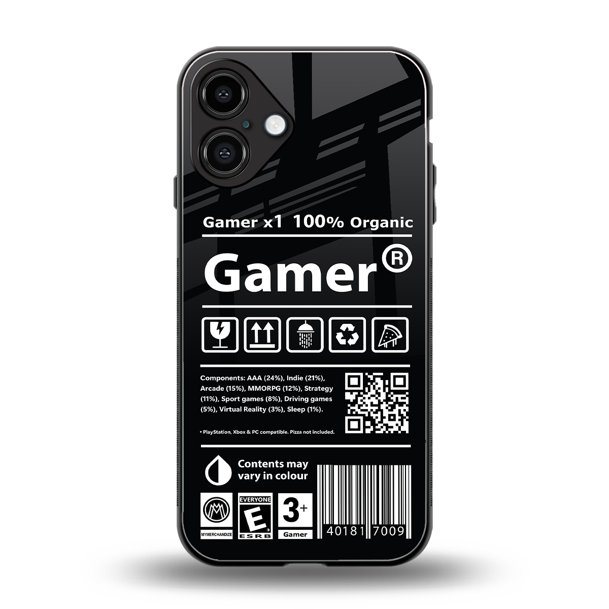gamer back phone cover | glass case for iphone 16 plus
