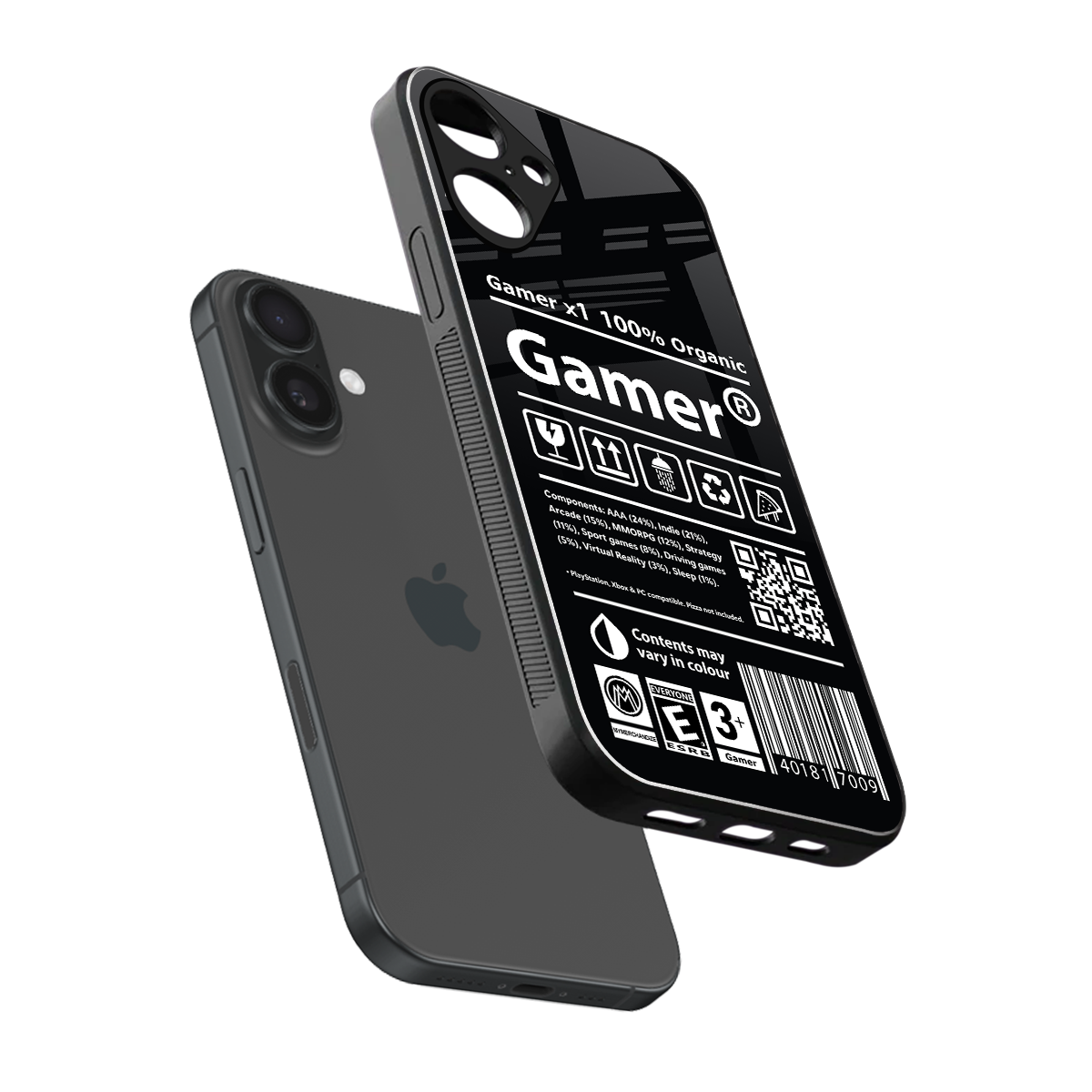 gamer back phone cover | glass case for iphone 16 plus