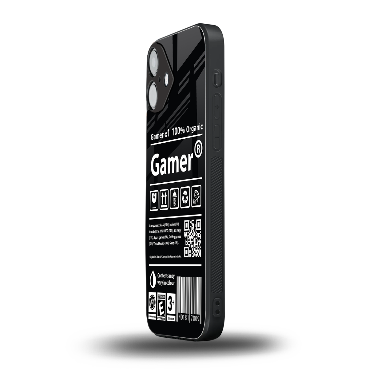gamer back phone cover | glass case for iphone 16 plus