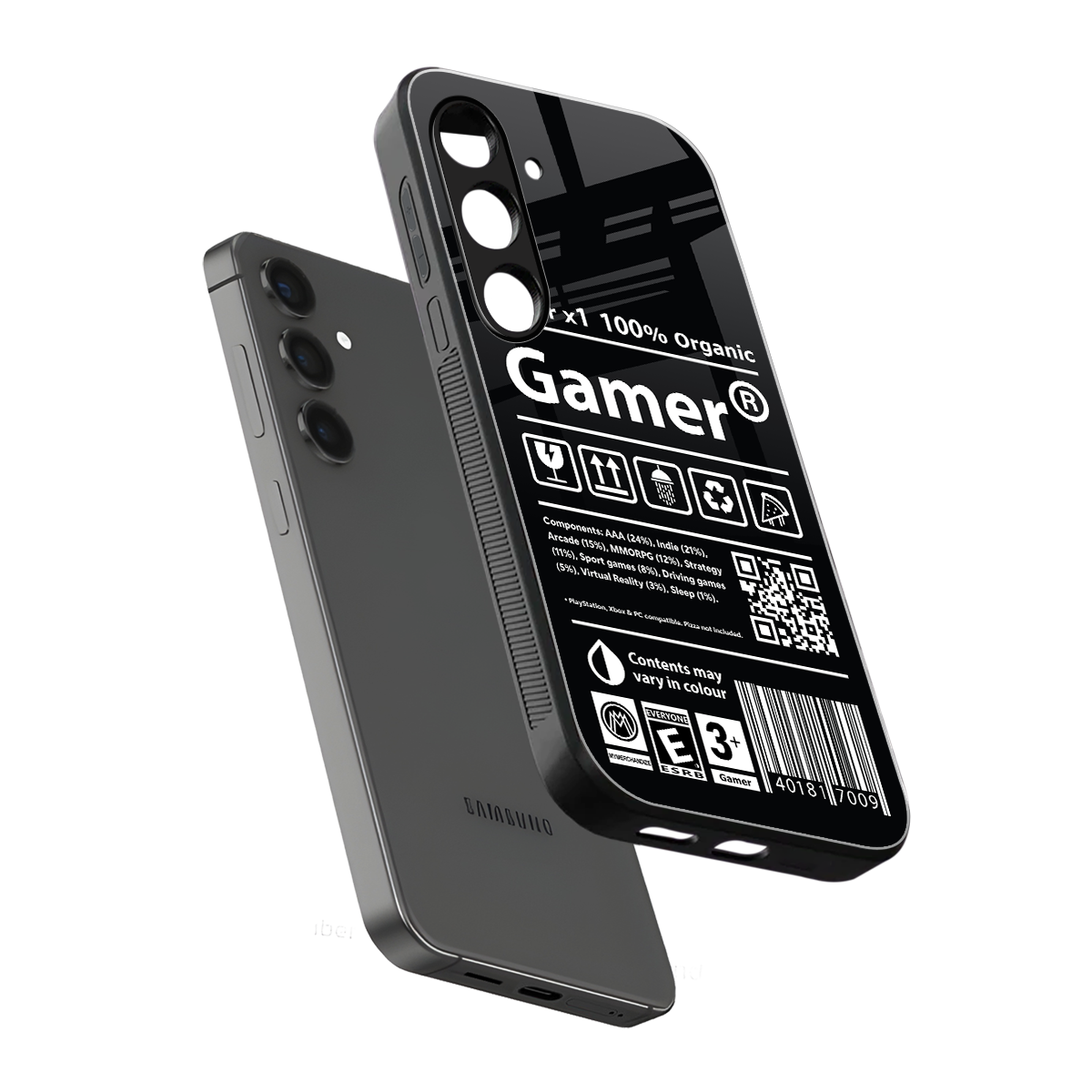 gamer back phone cover | glass case for samsung galaxy s23 plus