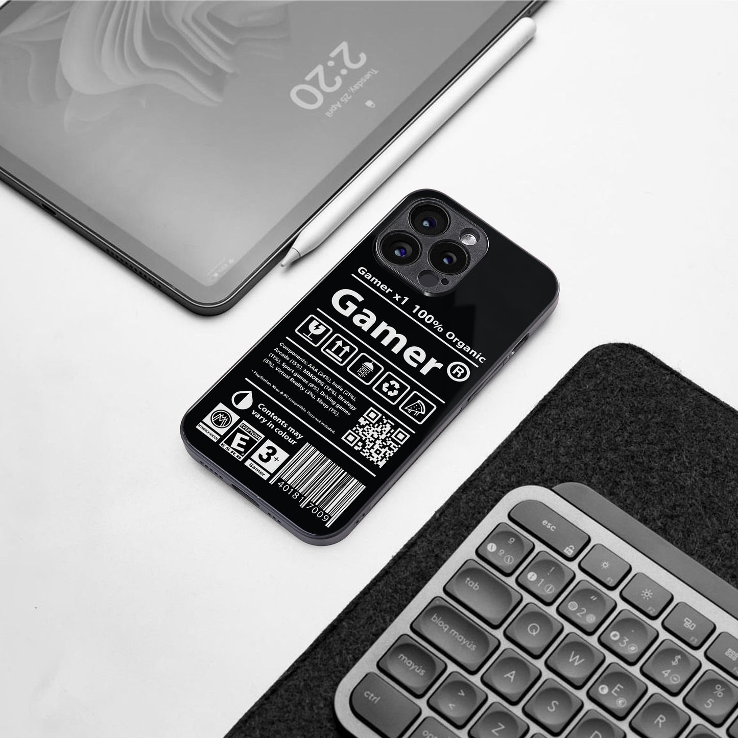 gamer back phone cover | glass case for iphone 15 plus