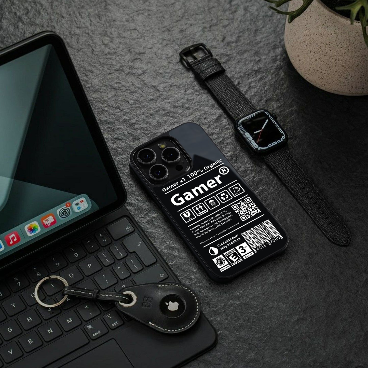 gamer back phone cover | glass case for iphone 15 plus