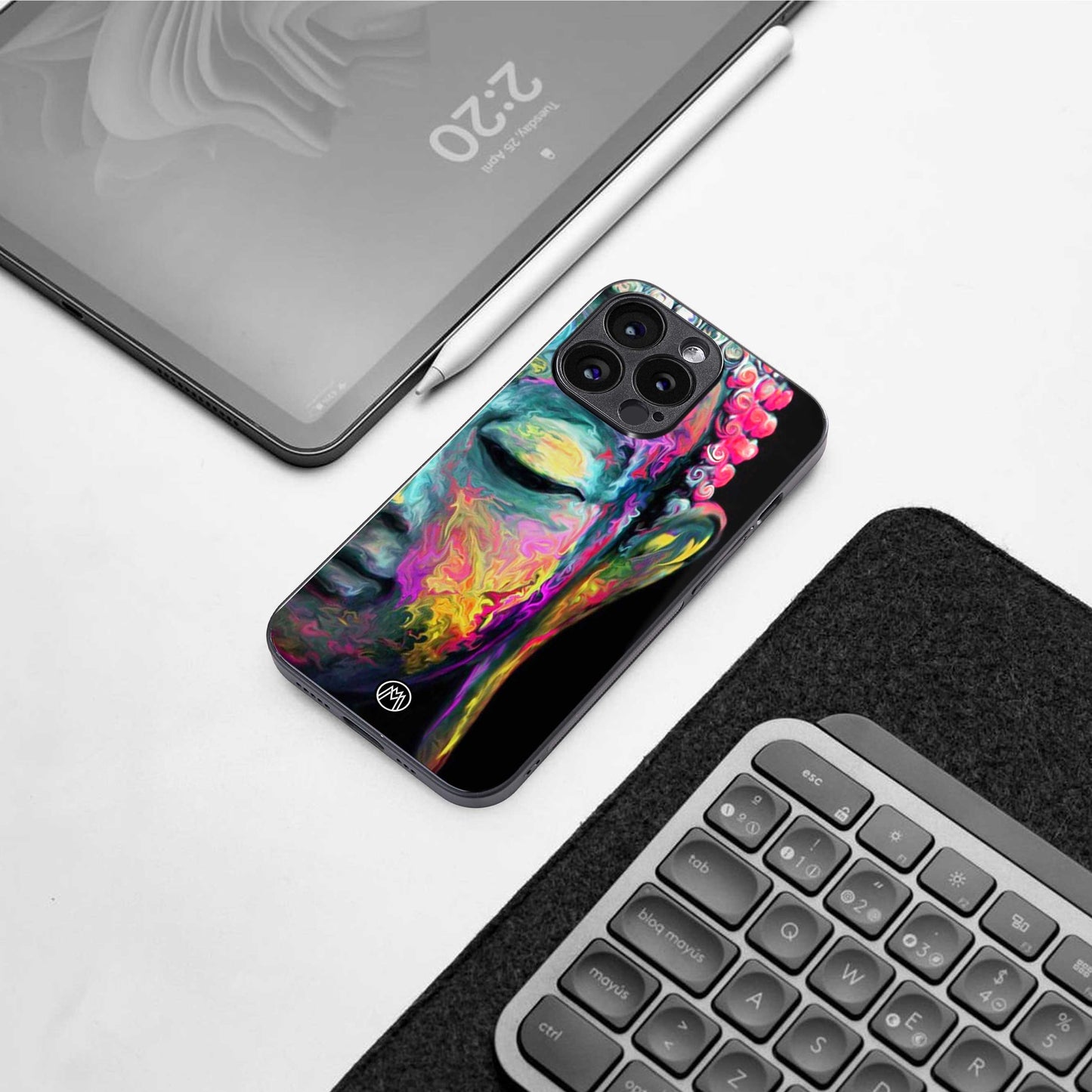 gautama buddha back phone cover | glass case for iphone 14 pro max