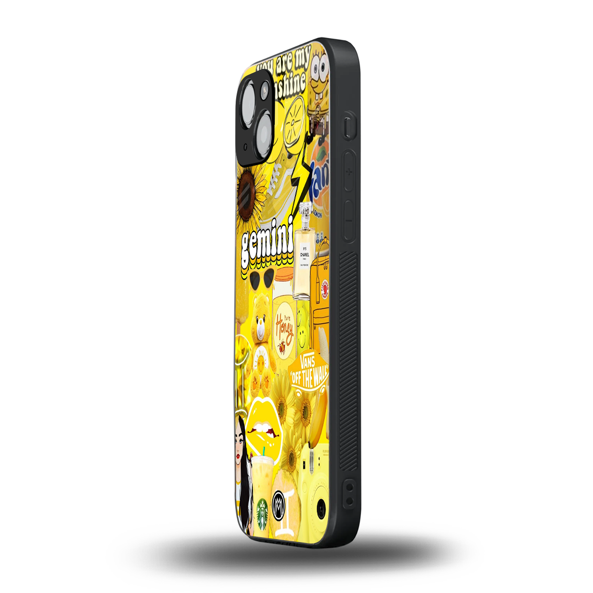 gemini aesthetic collage back phone cover | glass case for iphone 13
