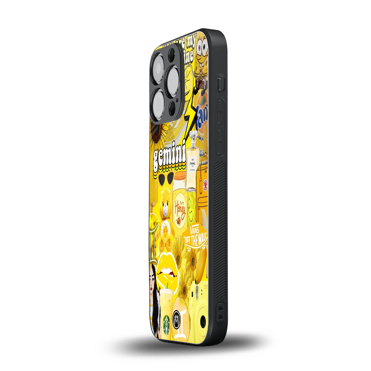 gemini aesthetic collage back phone cover | glass case for iphone 14 pro
