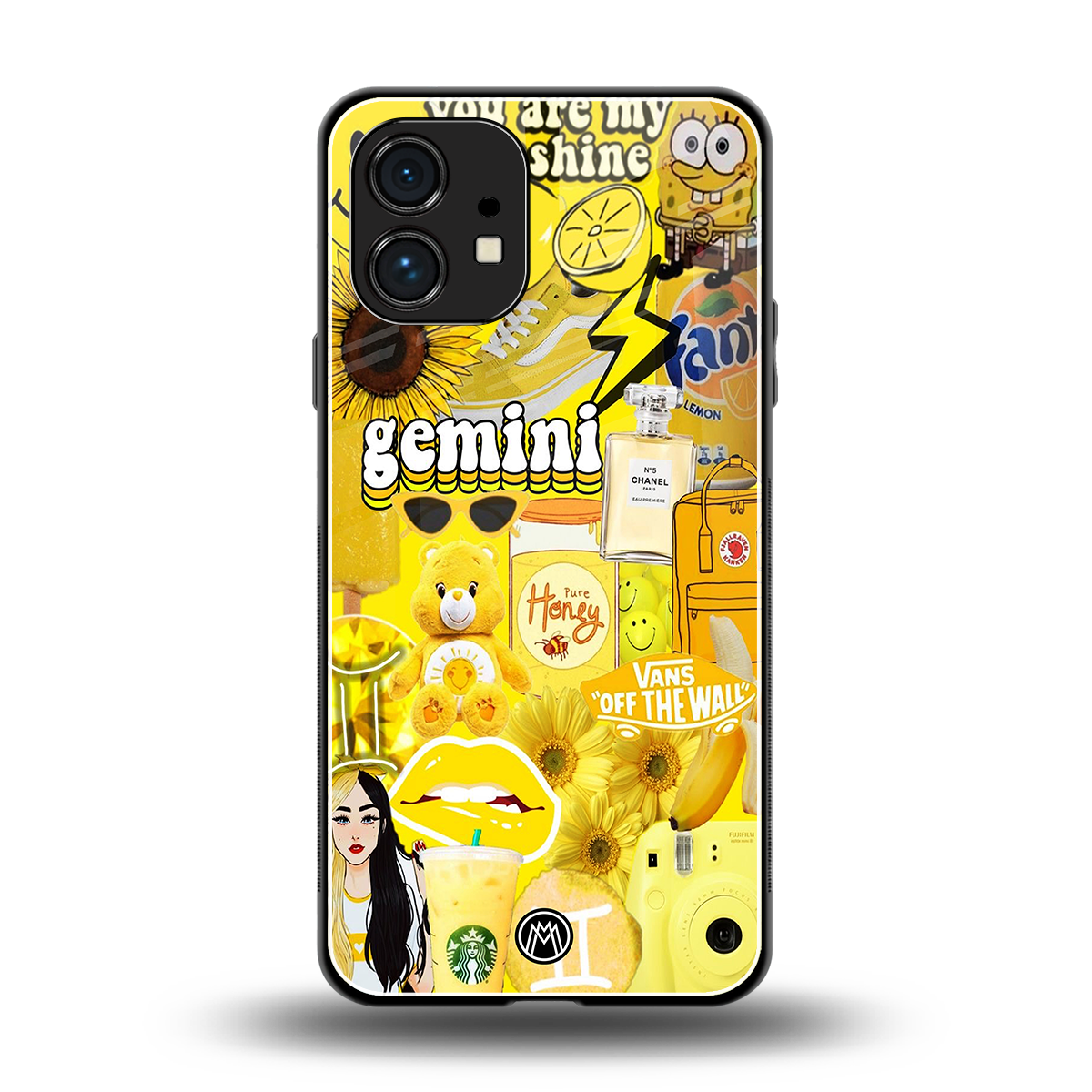 gemini aesthetic collage back phone cover | glass case for nothing phone 1