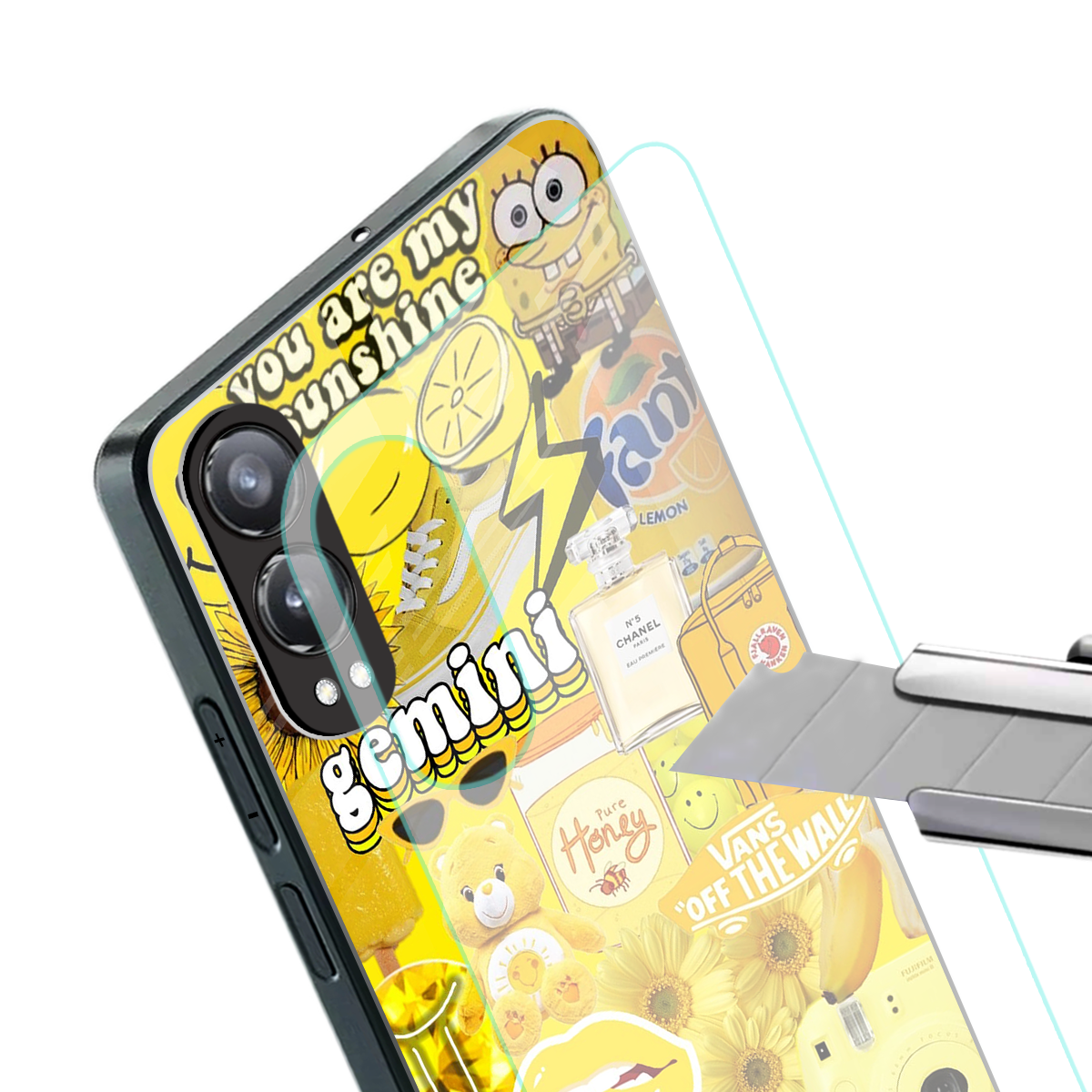 gemini aesthetic collage back phone cover | glass case for oneplus nord ce 4 lite