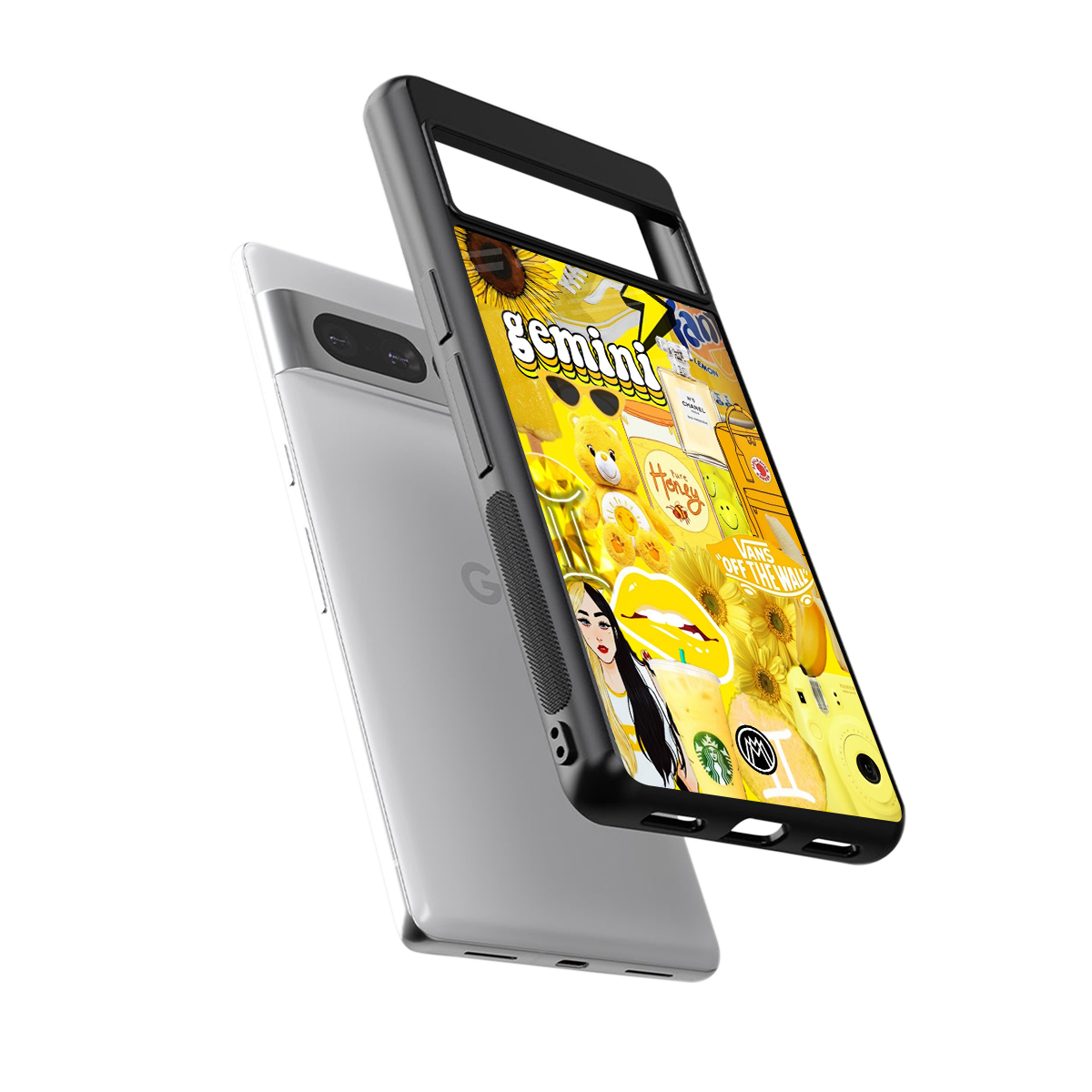 gemini aesthetic collage back phone cover | glass case for google pixel 7 pro