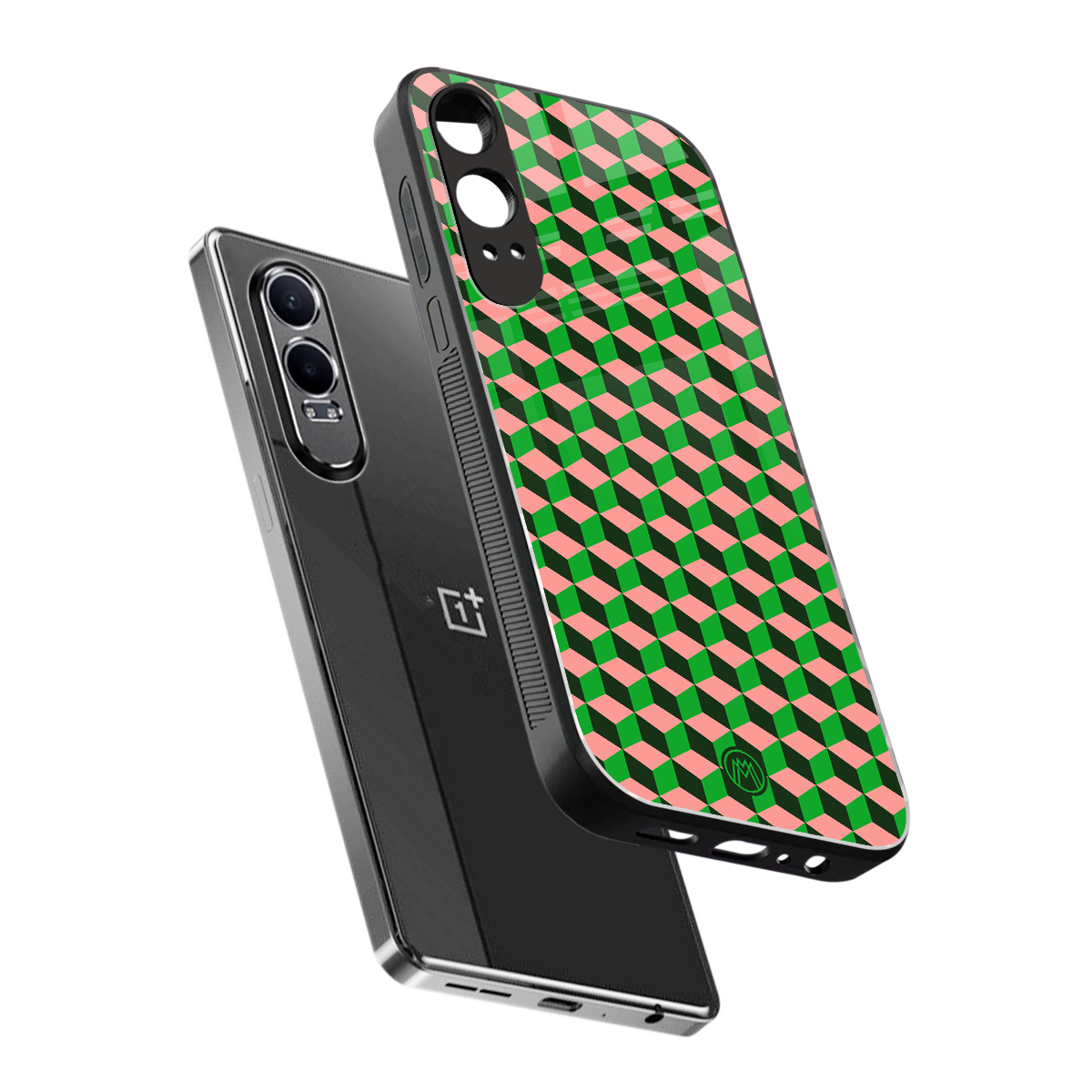 geo cube back phone cover | glass case for oneplus nord ce 4 lite