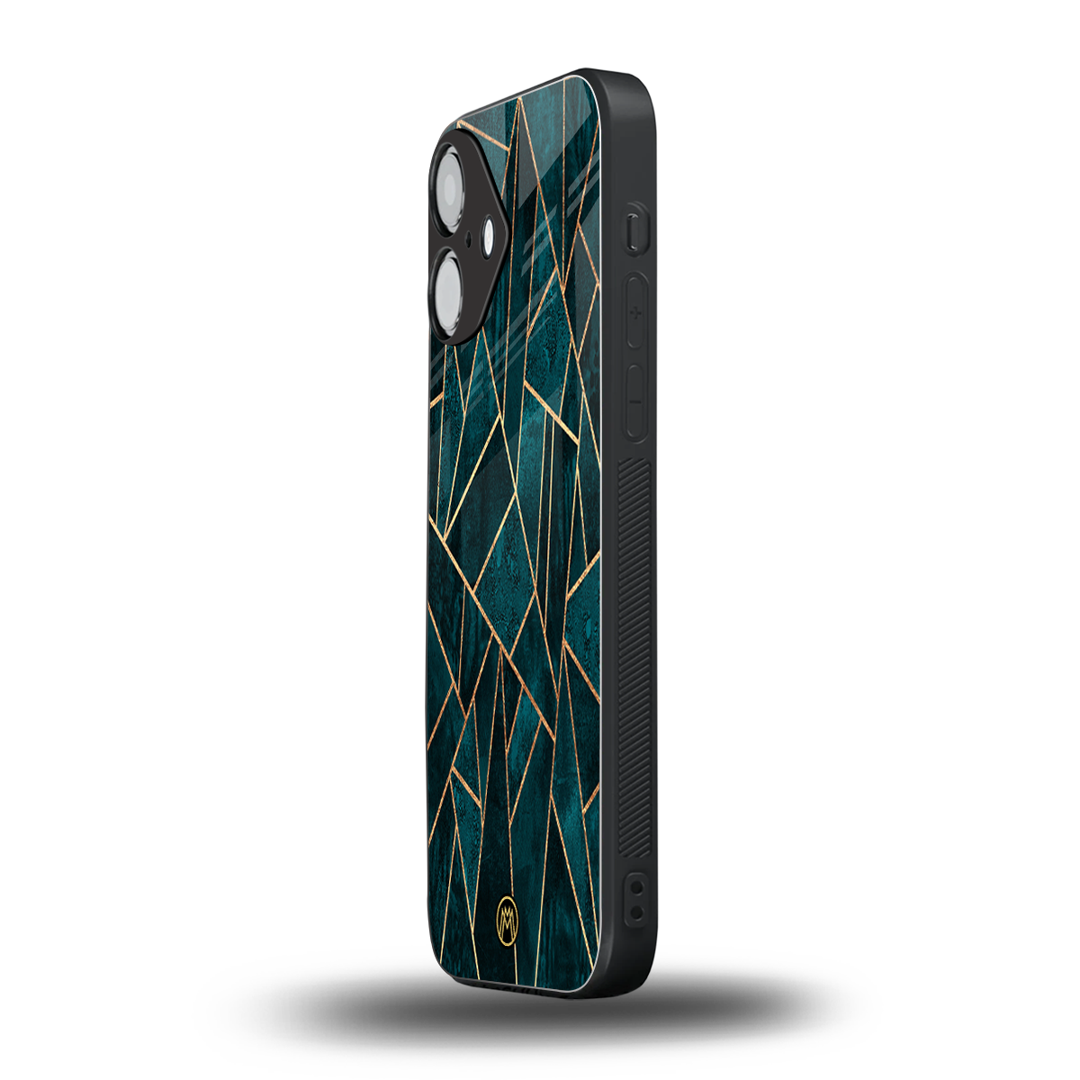 geometric green back phone cover | glass case for iphone 16
