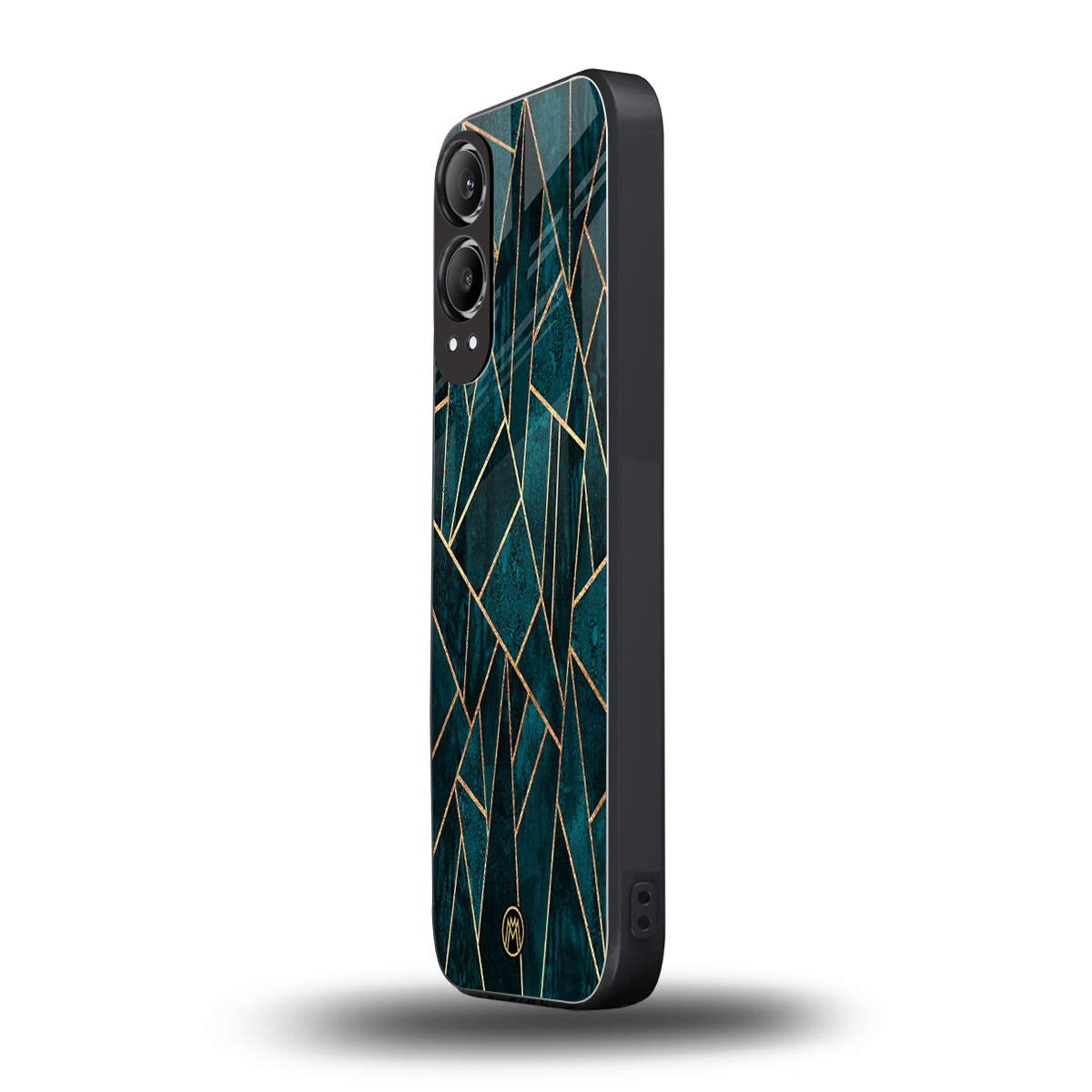 geometric green back phone cover | glass case for oneplus nord ce 4 lite