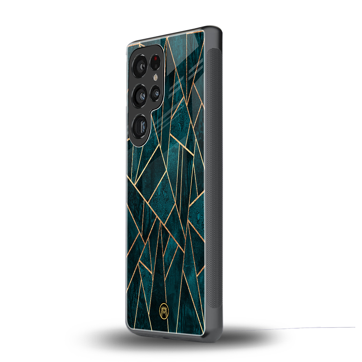 geometric green back phone cover | glass case for samsung galaxy s25 ultra