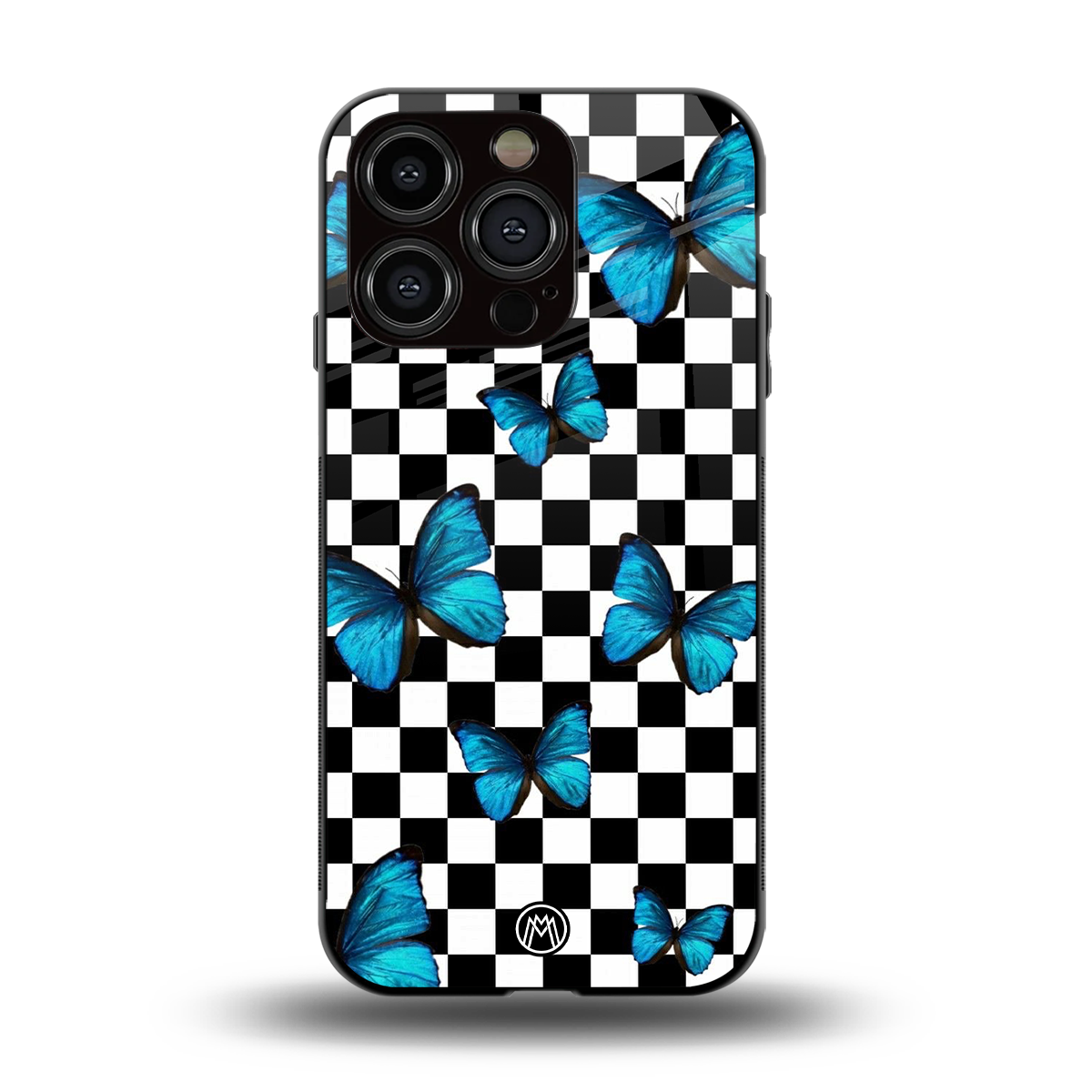 gimme butterflies back phone cover | glass case for iphone 14 pro