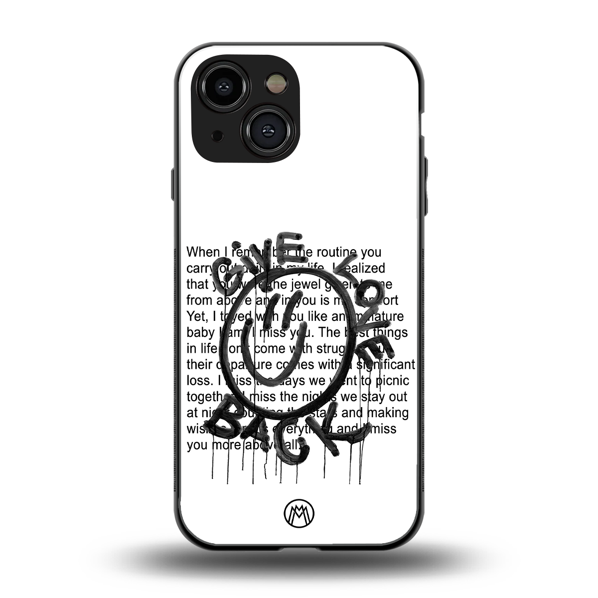 give love back back phone cover | glass case for iphone 13 mini