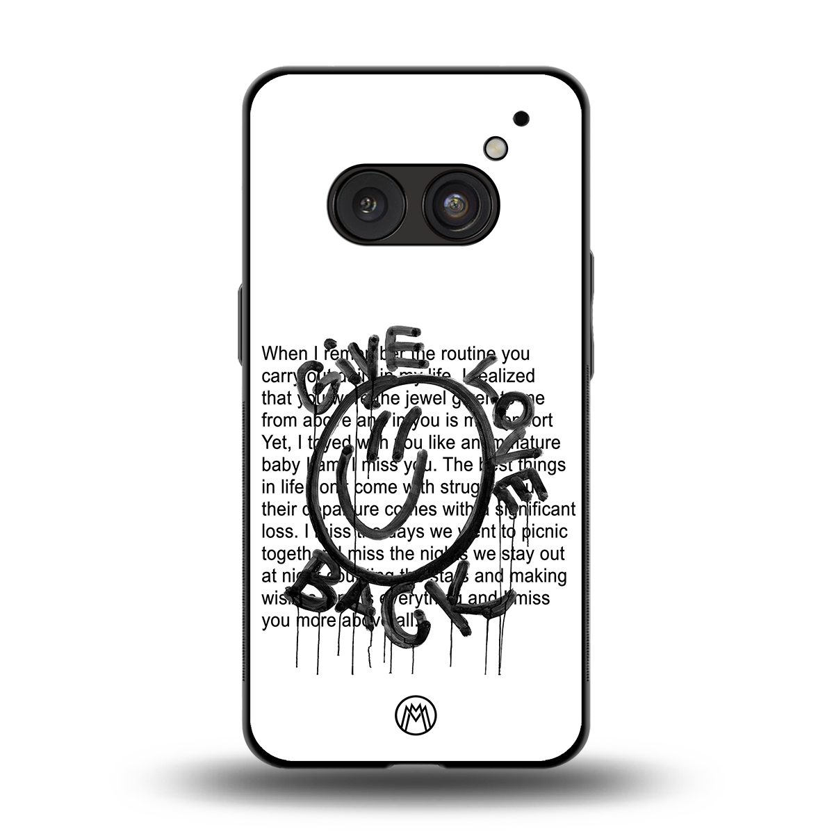 give love back back phone cover | glass case for nothing phone 2a