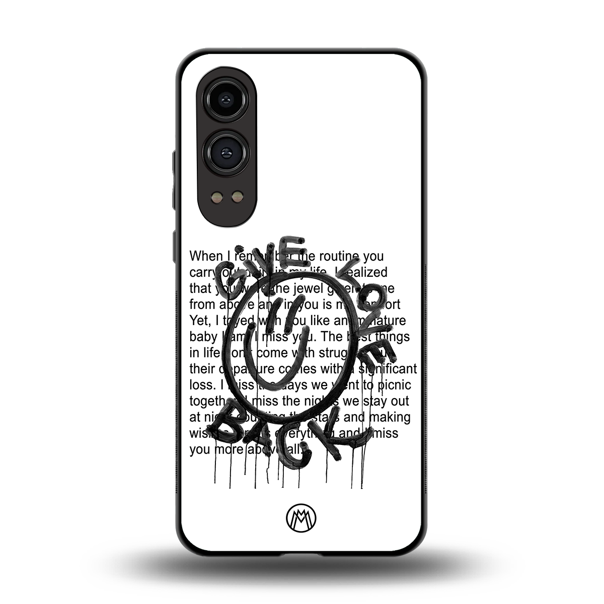 give love back back phone cover | glass case for oneplus nord ce 4 lite