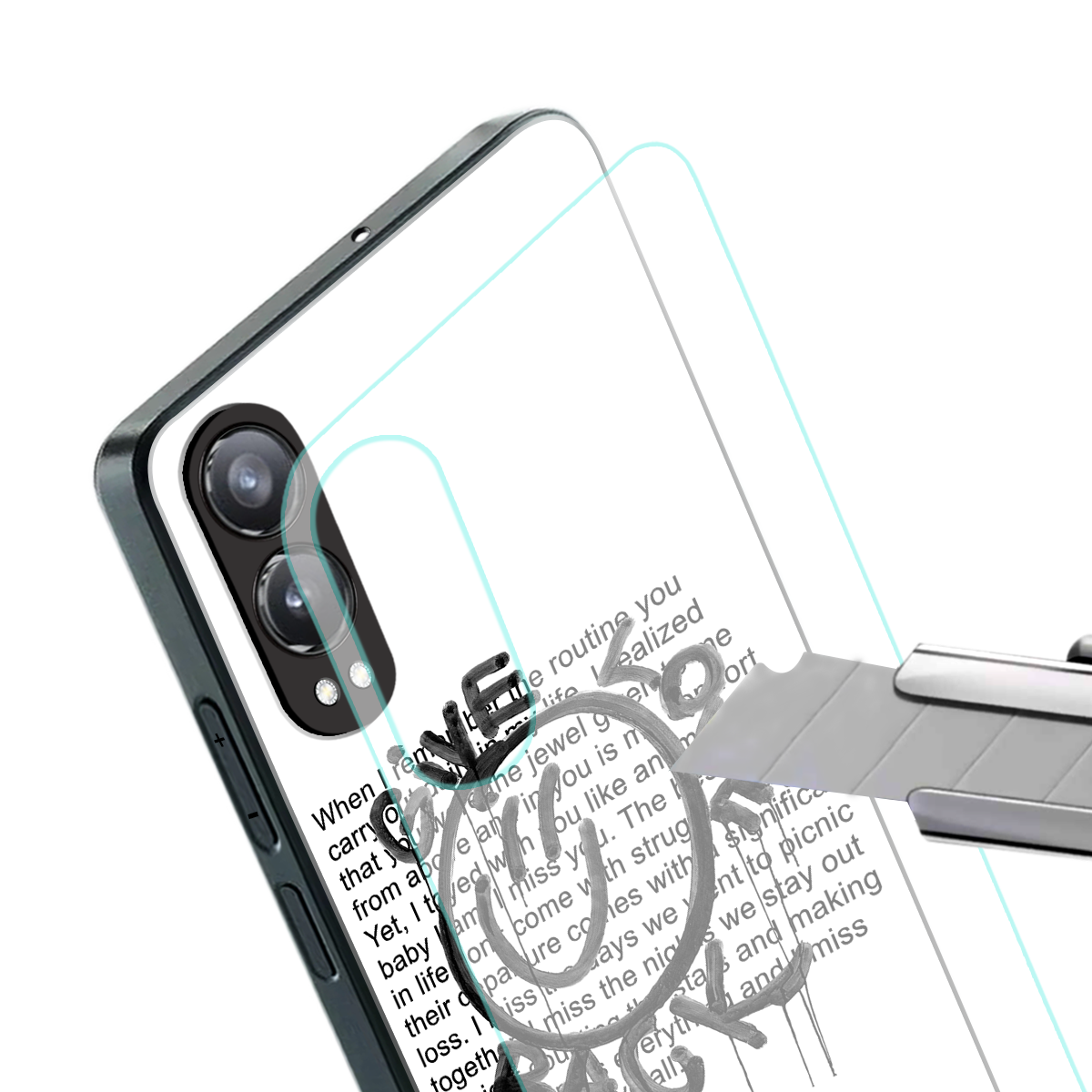 give love back back phone cover | glass case for oneplus nord ce 4 lite