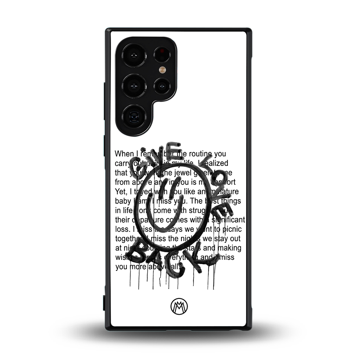 give love back back phone cover | glass case for samsung galaxy s24 ultra