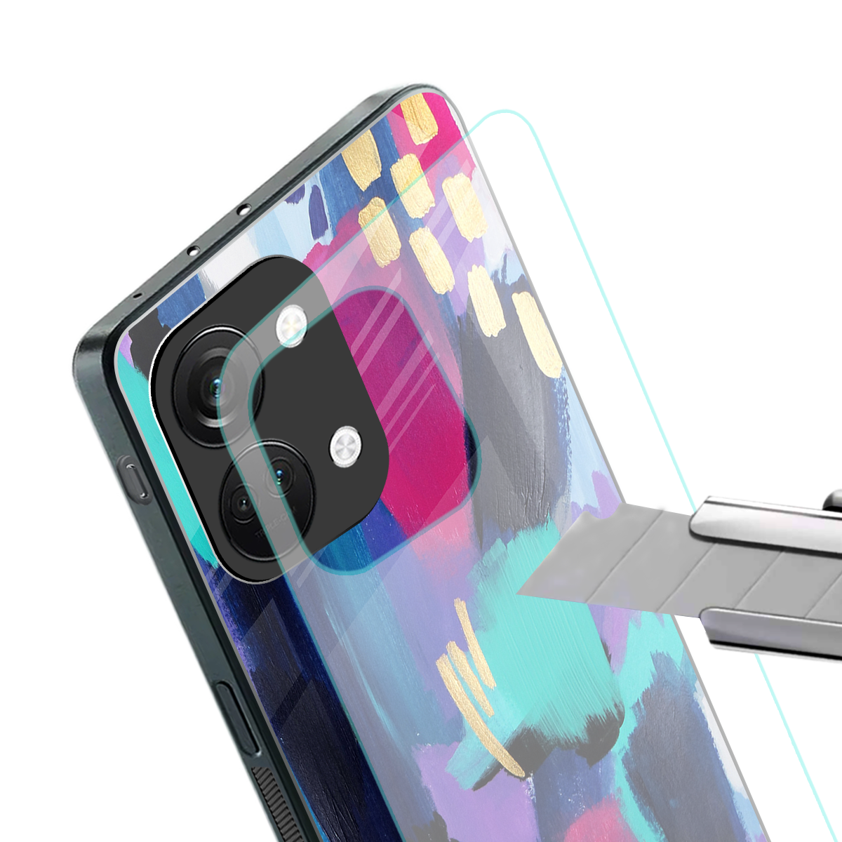 glitz back phone cover | glass case for oneplus nord 3