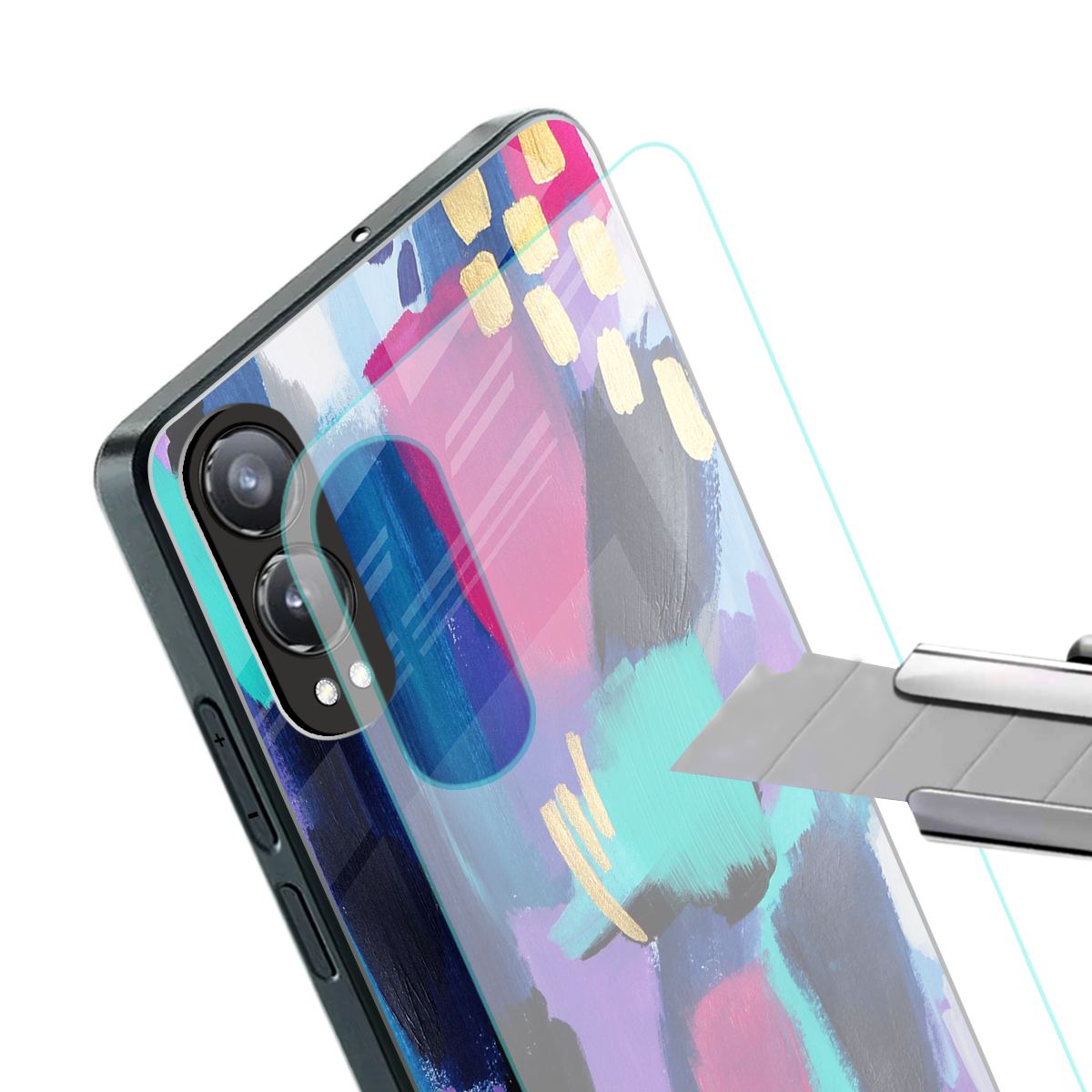 glitz back phone cover | glass case for oneplus nord ce 4 lite