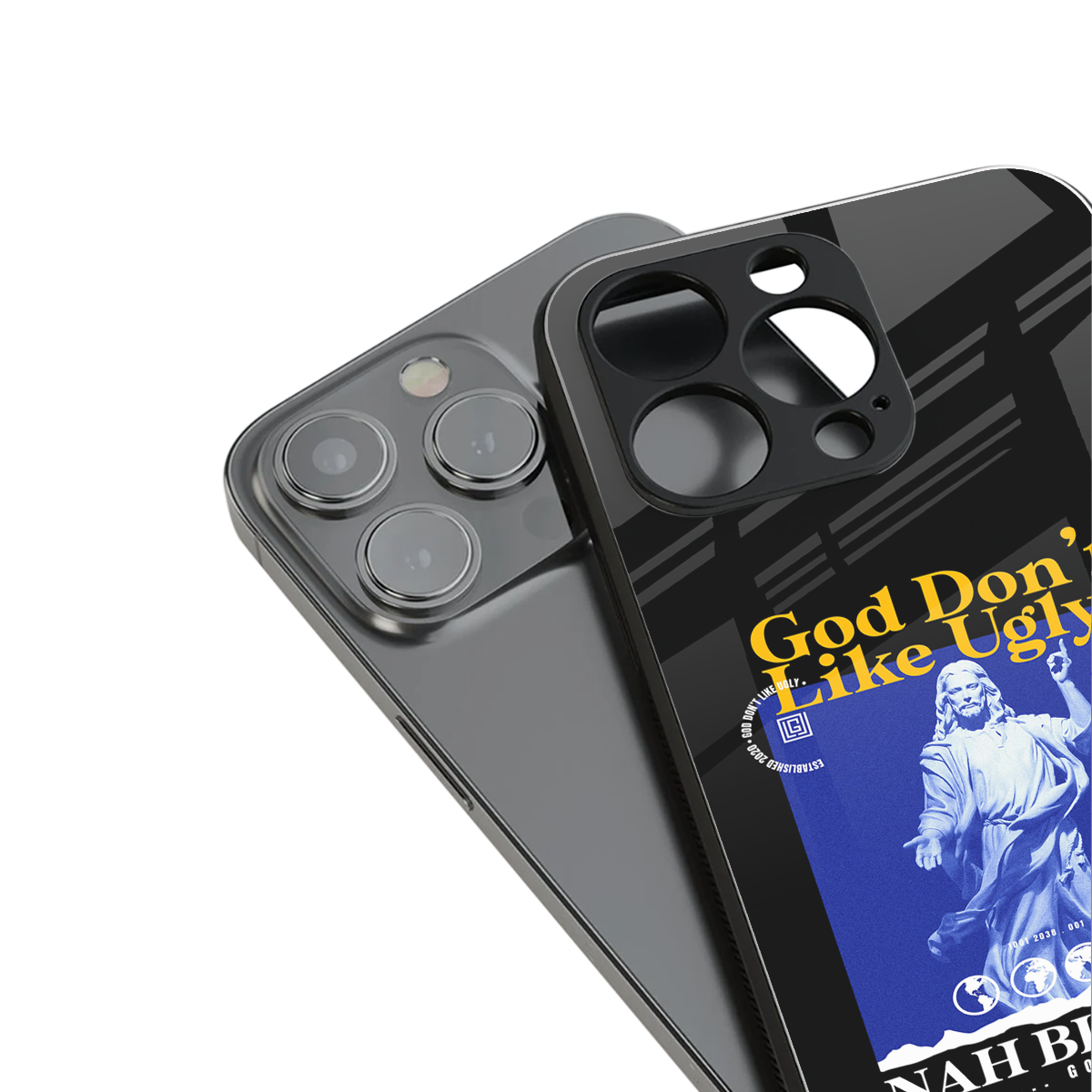 god don't like ugly exclusive back phone cover | glass case for iphone 14 pro max
