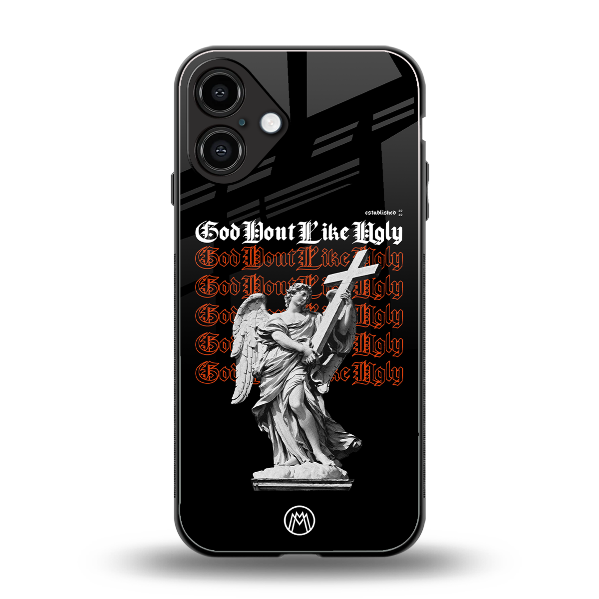 god don't like ugly back phone cover | glass case for iphone 16 plus