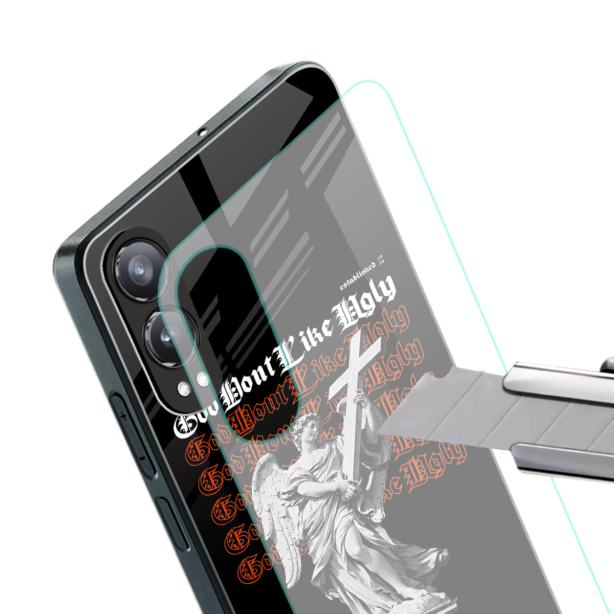 god don't like ugly back phone cover | glass case for oneplus nord ce 4 lite