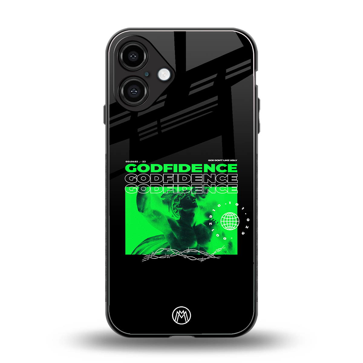 godfidence back phone cover | glass case for iphone 16 plus