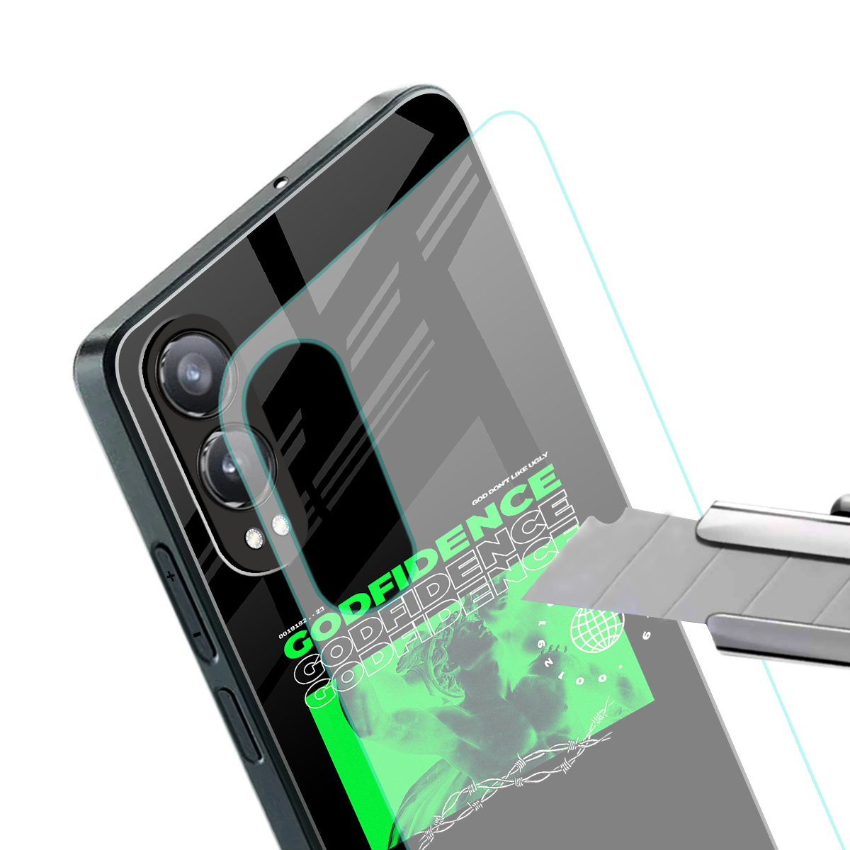 godfidence back phone cover | glass case for oneplus nord ce 4 lite