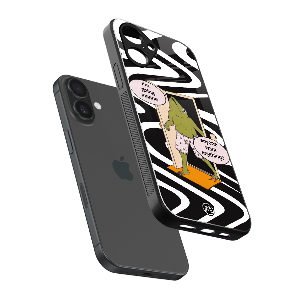 going insane back phone cover | glass case for iphone 16