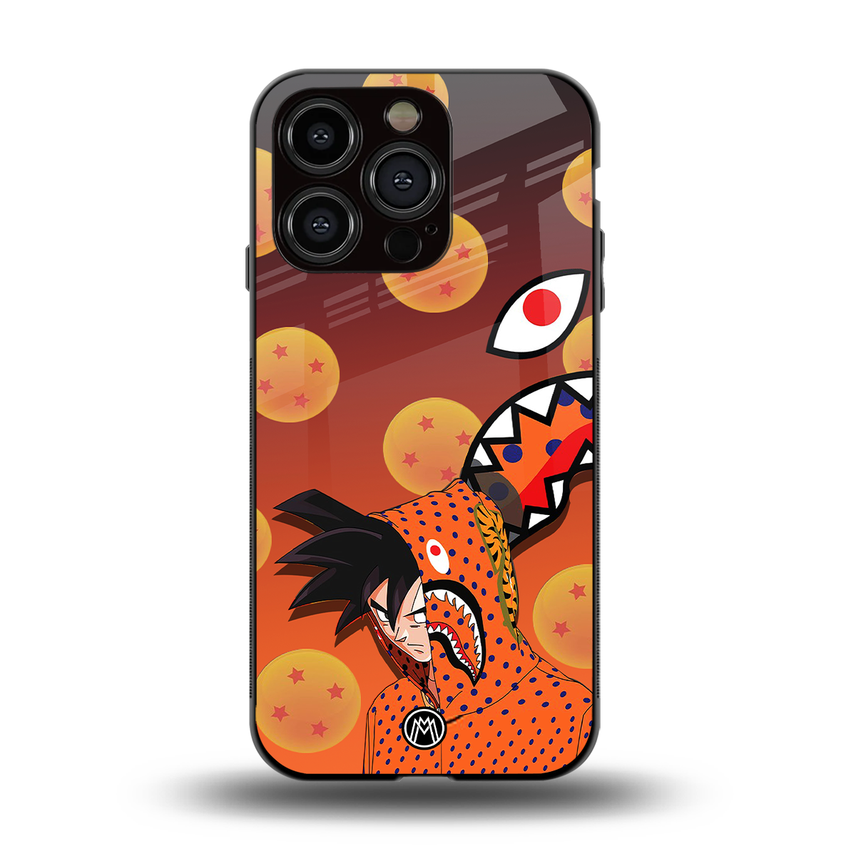 goku back phone cover | glass case for iphone 14 pro