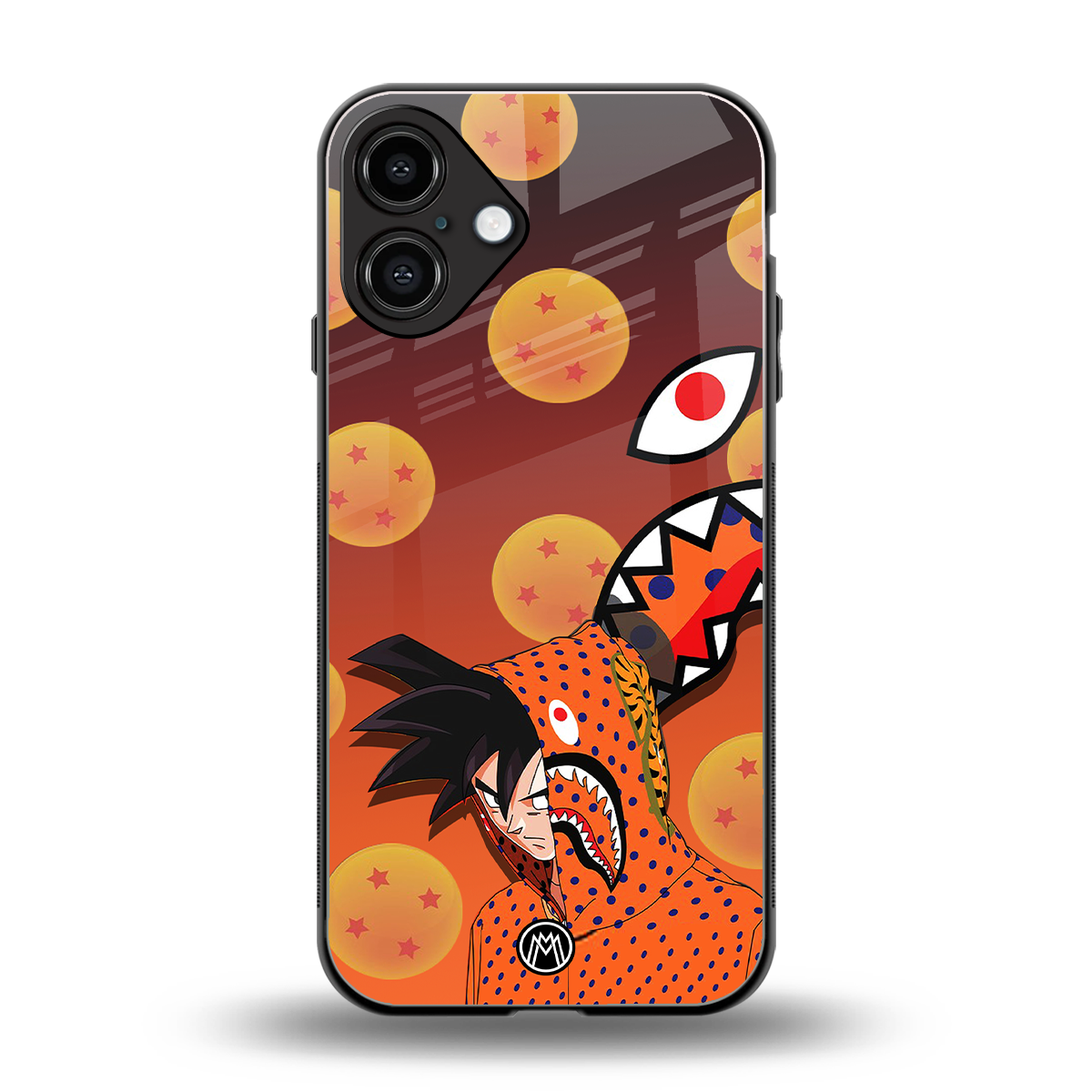 goku back phone cover | glass case for iphone 16 plus