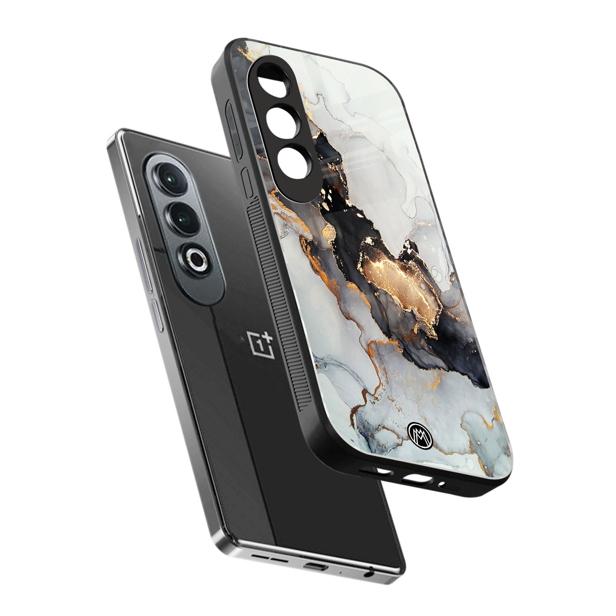 gold black silver liquid marble back phone cover | glass case for oneplus nord ce 4