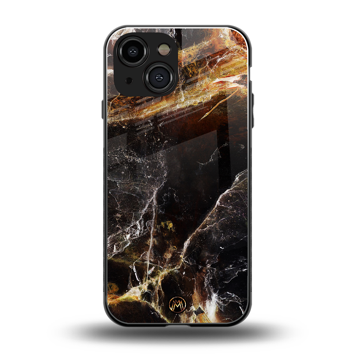 gold dust back phone cover | glass case for iphone 13 mini