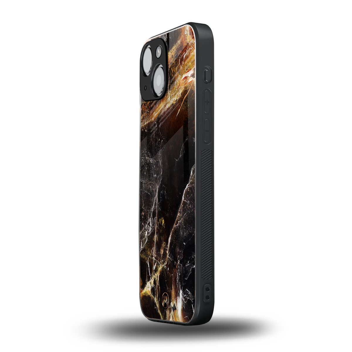 gold dust back phone cover | glass case for iphone 13 mini