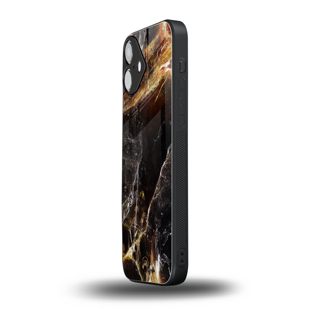 gold dust back phone cover | glass case for iphone 16 plus