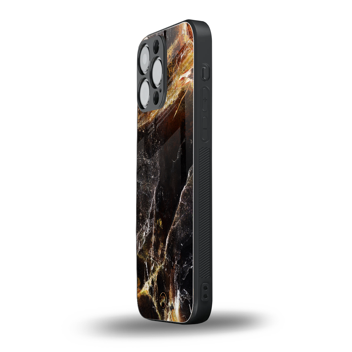 gold dust back phone cover | glass case for iphone 16 pro max