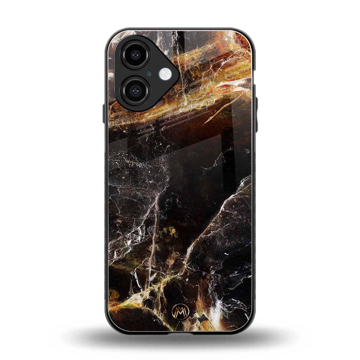 gold dust back phone cover | glass case for iphone 16