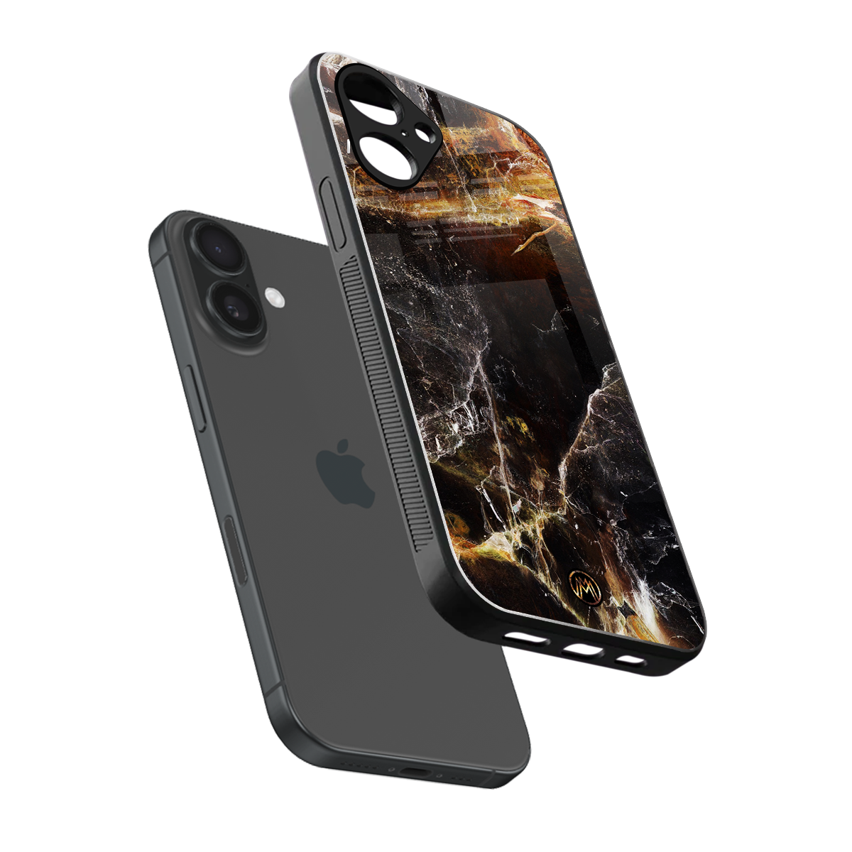 gold dust back phone cover | glass case for iphone 16