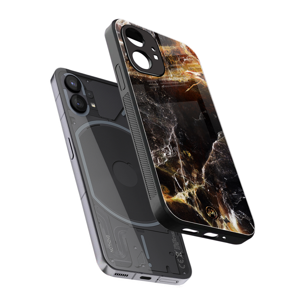 gold dust back phone cover | glass case for nothing phone 1