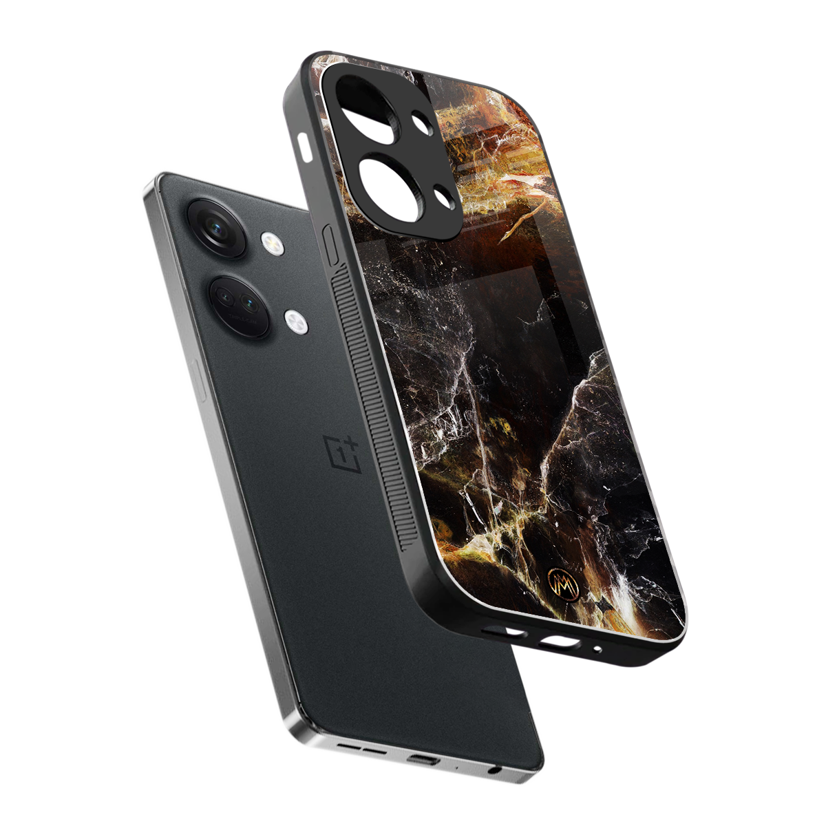 gold dust back phone cover | glass case for oneplus nord 3