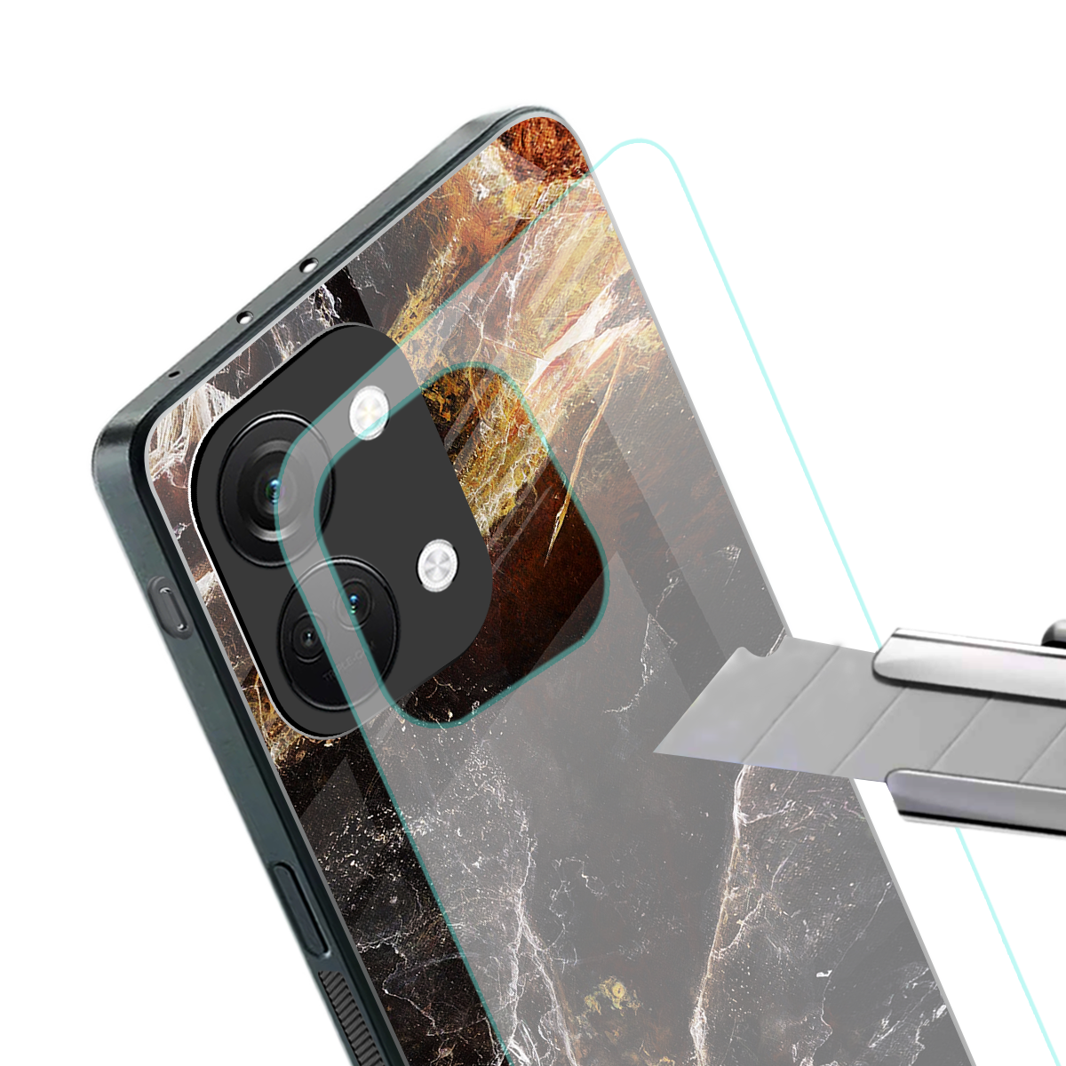 gold dust back phone cover | glass case for oneplus nord 3