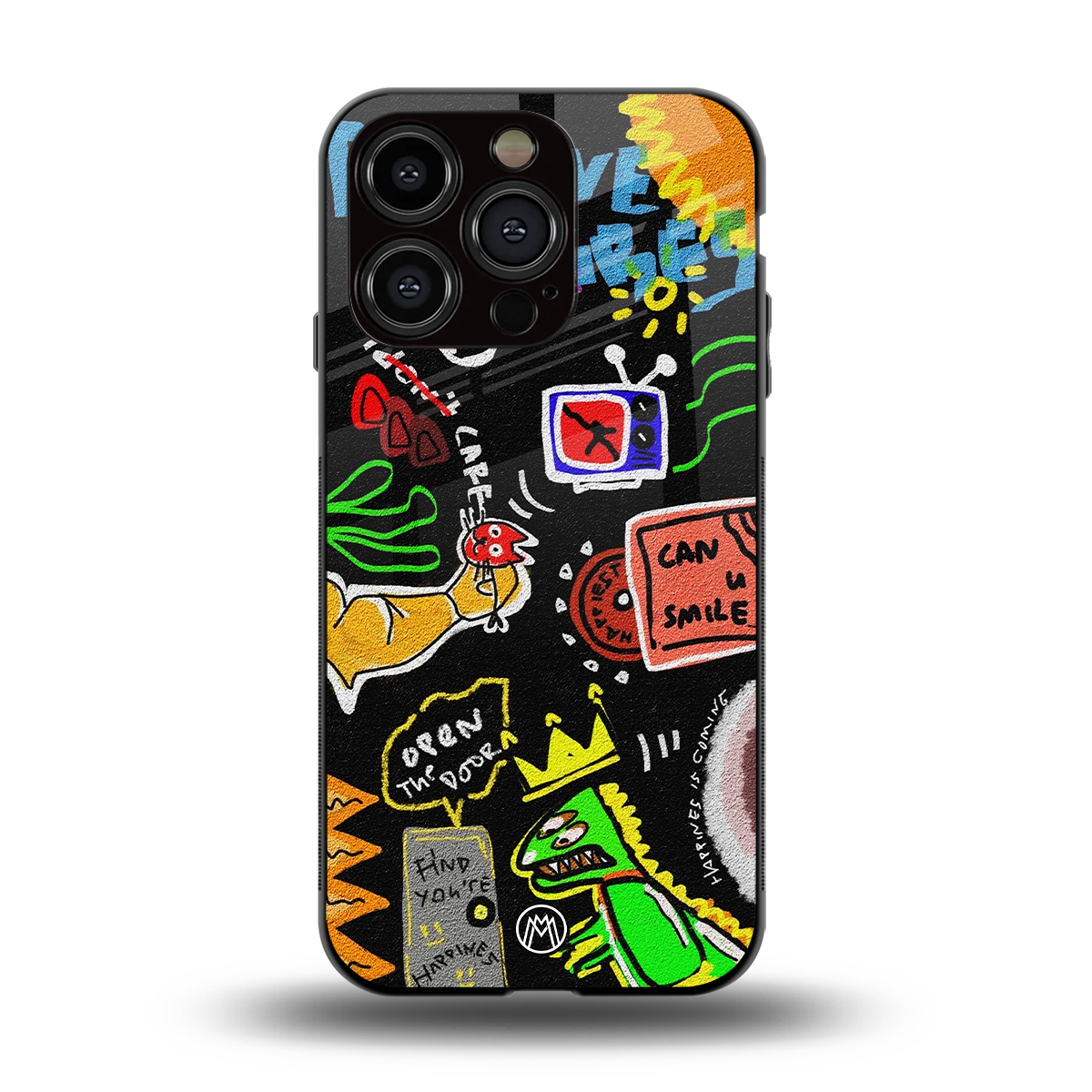 graffiti back phone cover | glass case for iphone 14 pro