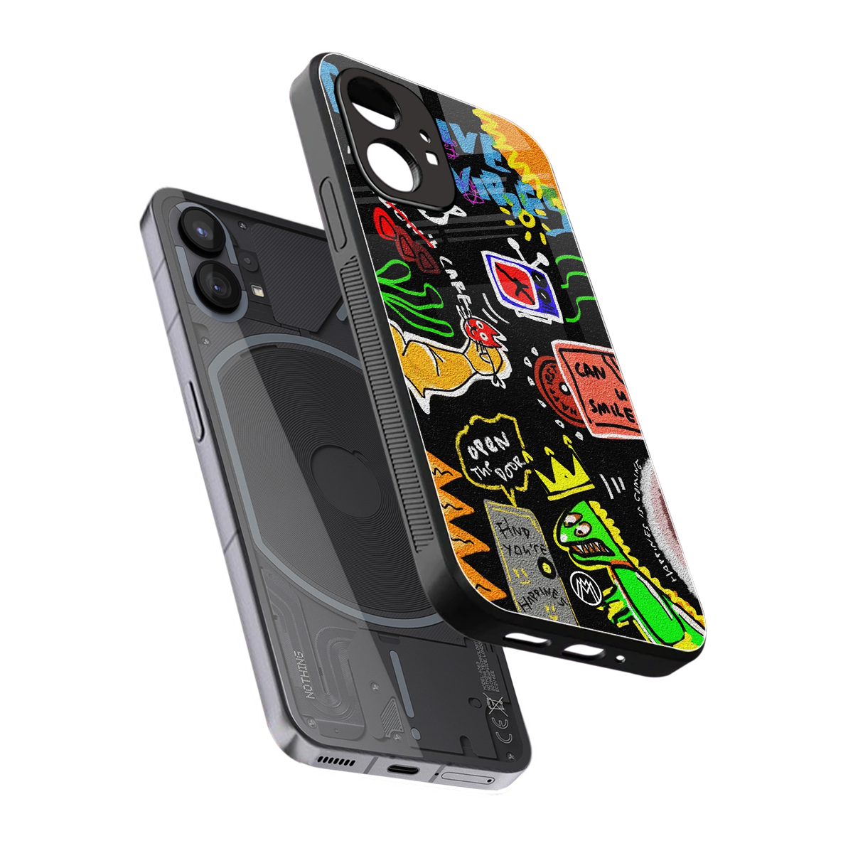 graffiti back phone cover | glass case for nothing phone 1